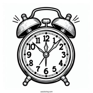 Alarm Clock With Bells Coloring Page