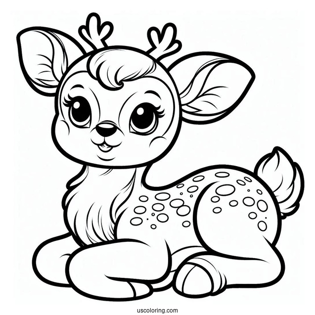Baby Rudolph The Reindeer To Color
