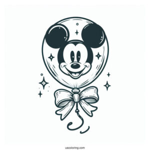 Mickey Mouse Balloon Coloring Page