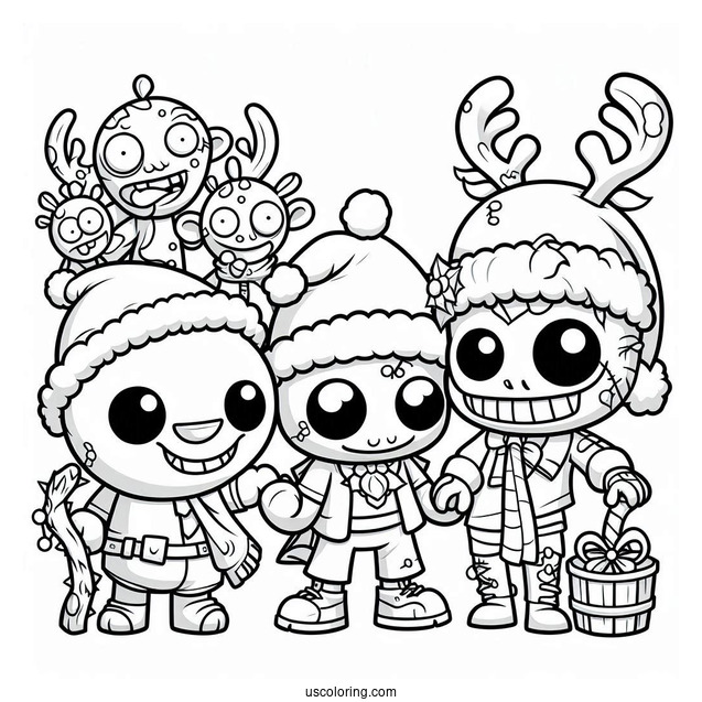 Christmas Themed Plants Vs Zombies Coloring Sheet