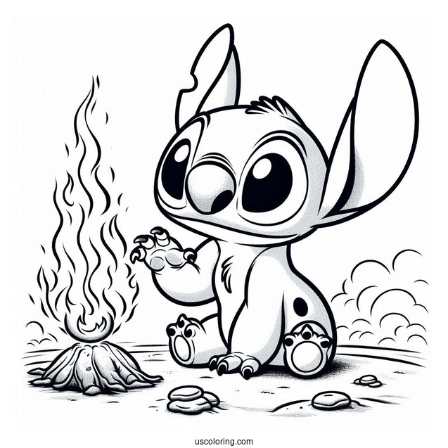 Lilo & Stitch Coloring Page Of Experiment 221 Sparky