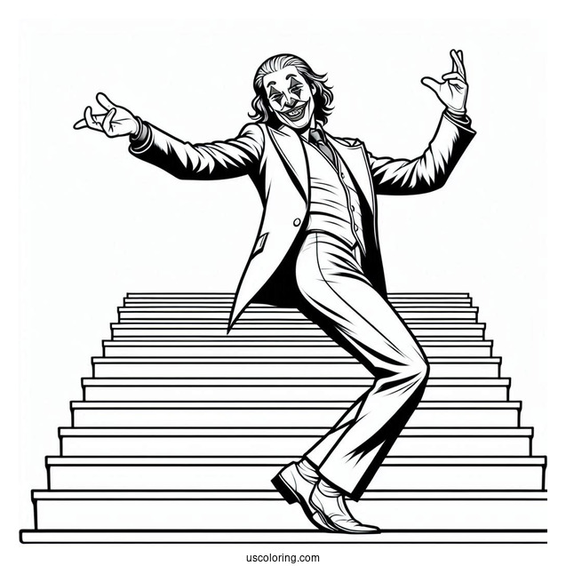Joker_s Iconic Stairs Dance Coloring In