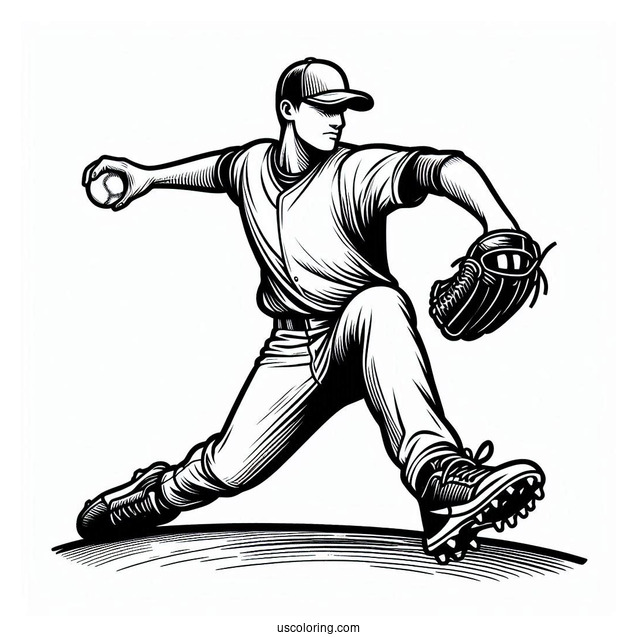Baseball Pitcher Coloring Page