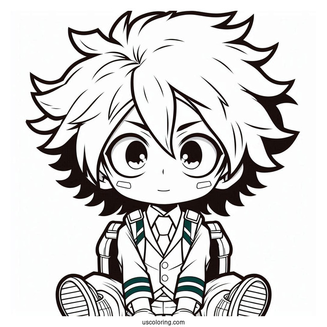 My Hero Academia Coloring Page Of Chibi Eijiro Kirishima