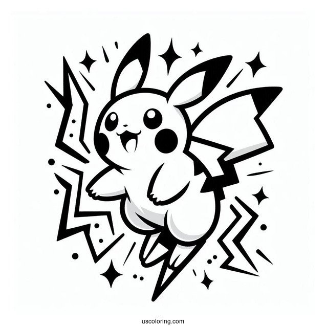 Thunderbolt Raichu Coloring Page Pokemon Card
