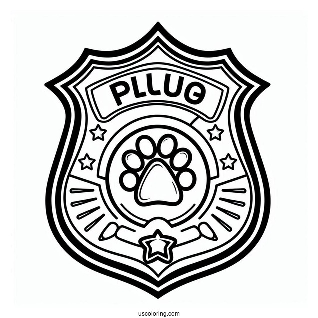 Paw Patrol Badges Coloring Page For Kids