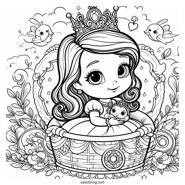 Sofia The First Coloring Pages With Baby Prince James