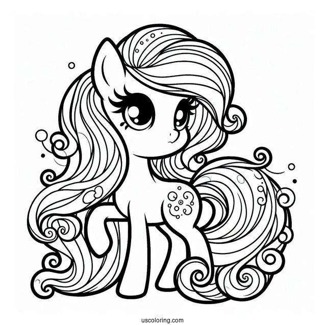 Retro My Little Pony Coloring In For Young Kids