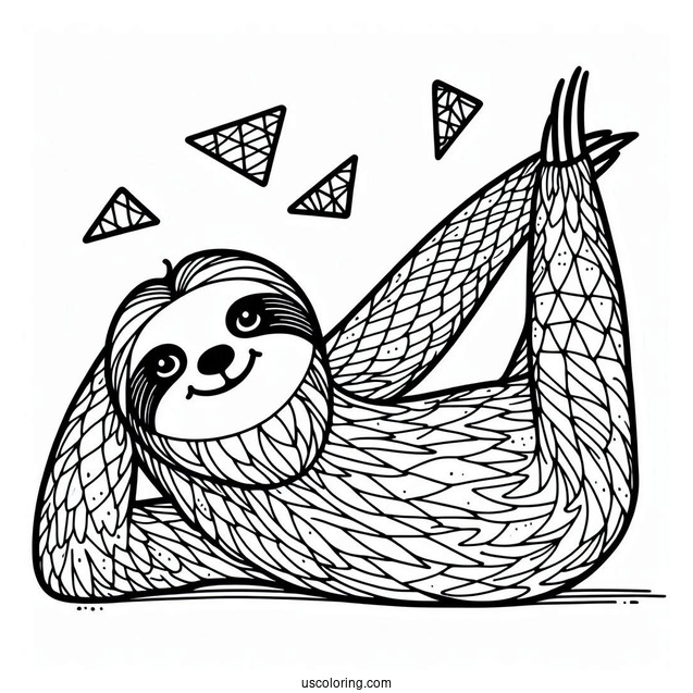 Sloth Stretched Out With Triangles