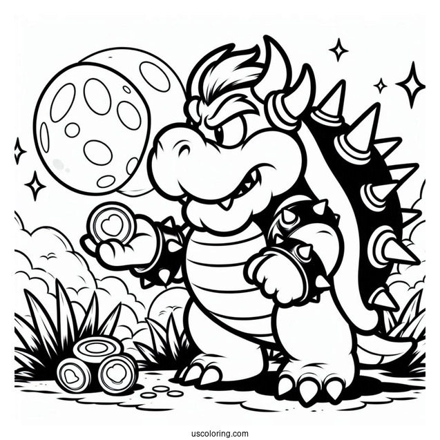 Dark Bowser Coloring Page