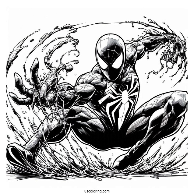 Spider-Man Fighting Carnage Coloring Page