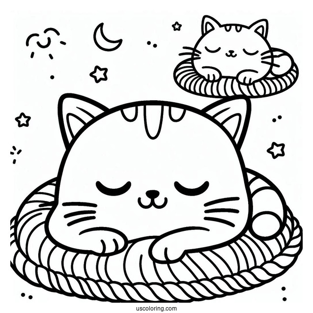 Smiling Critters Coloring Page Of Simple CatNap Outline