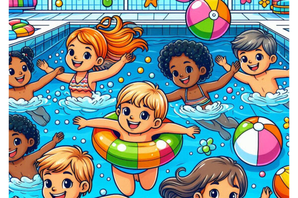 swimming coloring pages featured image