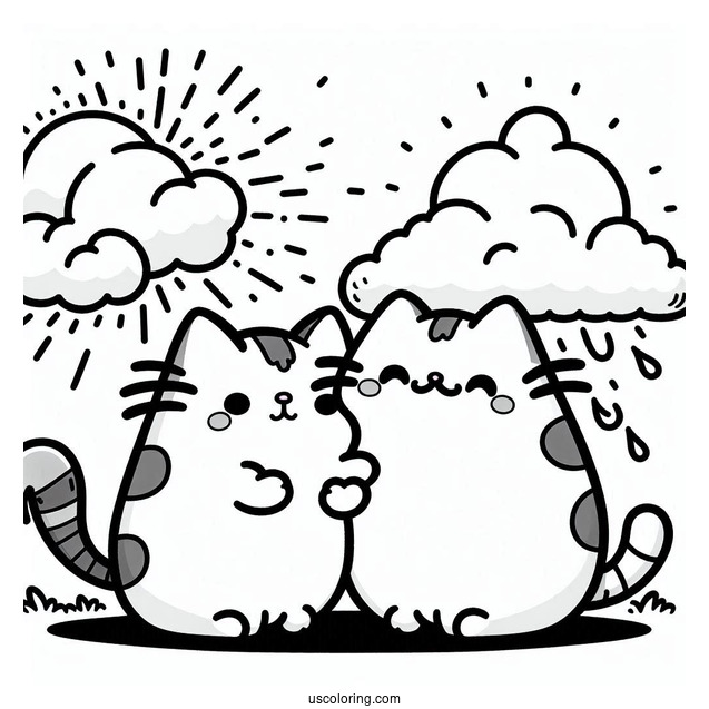 Adorable Pusheen And Stormy In The Sunshine