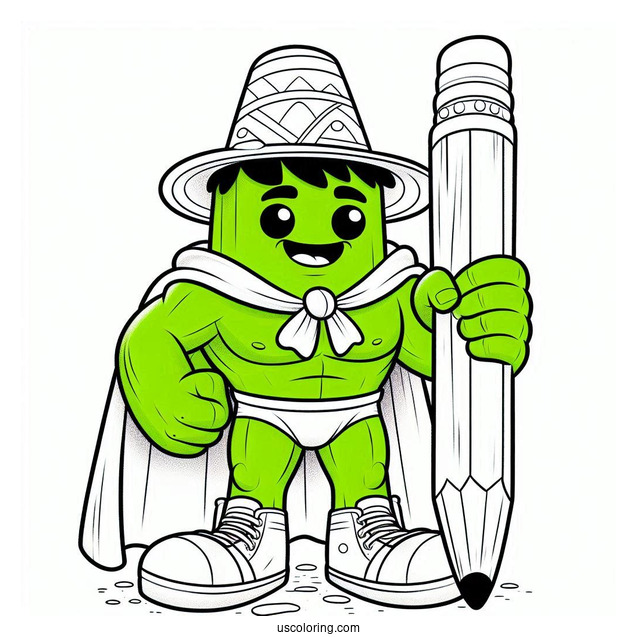 Hulk With The Avengers Coloring Sheet