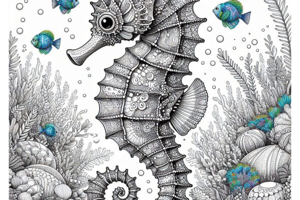 Seahorse Coloring Page Featured Image