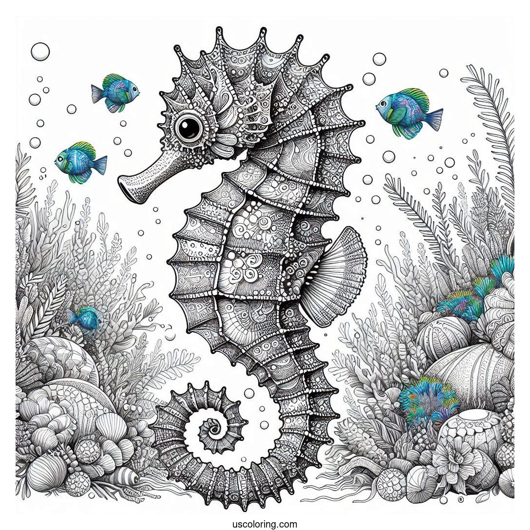 Seahorse Coloring Page Featured Image