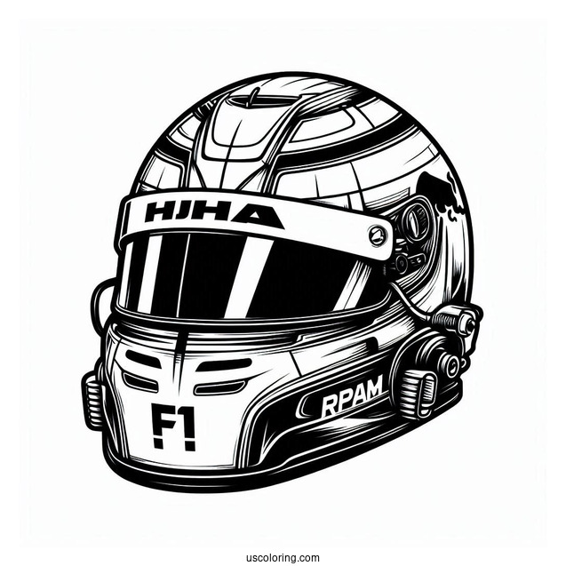 F1 Coloring Page Of HJC RPHA 1N Helmet