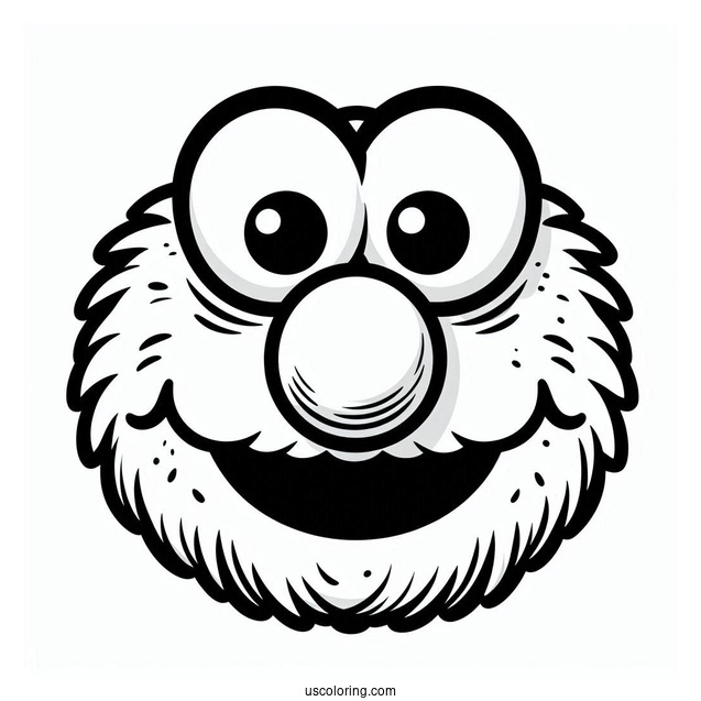 Elmo Face Printout To Color