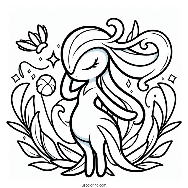 Simple Gardevoir Outline Coloring In For Kids