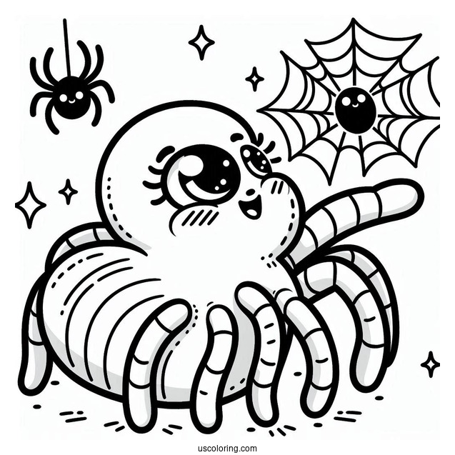 Cute Cartoon Coloring Sheet For Kids