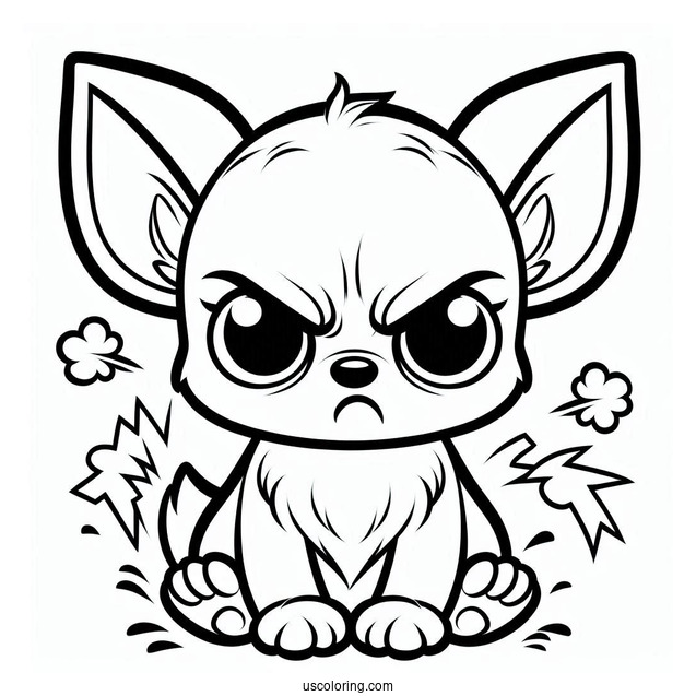 Easy Angry Chihuahua Coloring Page For Kids