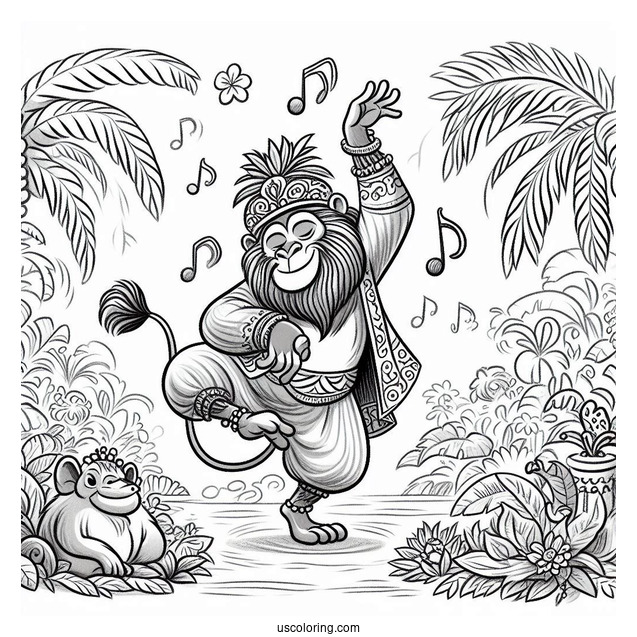 Jungle Book Coloring Page Of King Louie Of Jungle Book Dancing