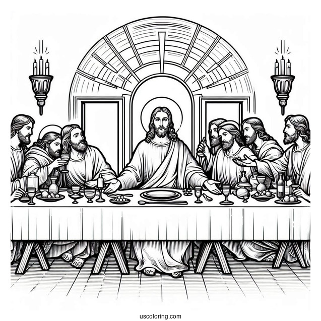 Last Supper Of Jesus Coloring