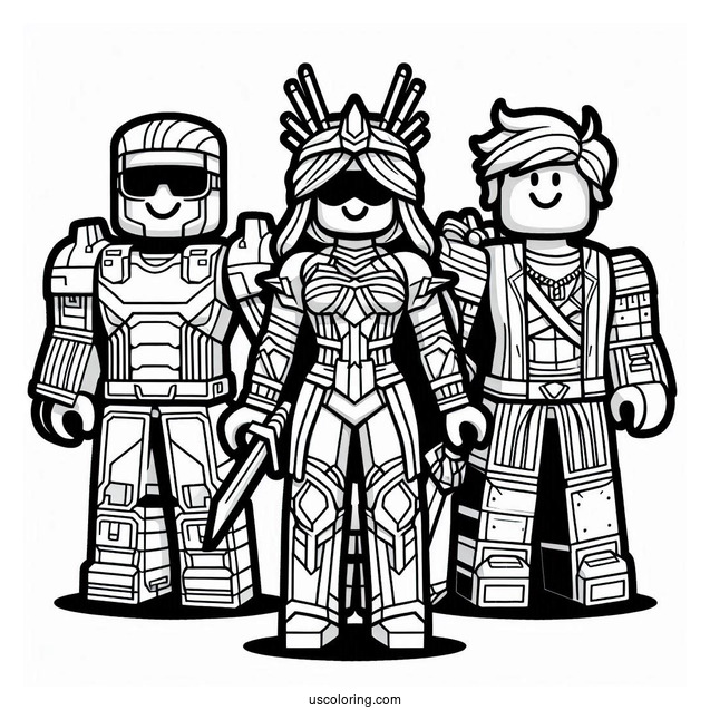 Roblox Game Characters Coloring Page