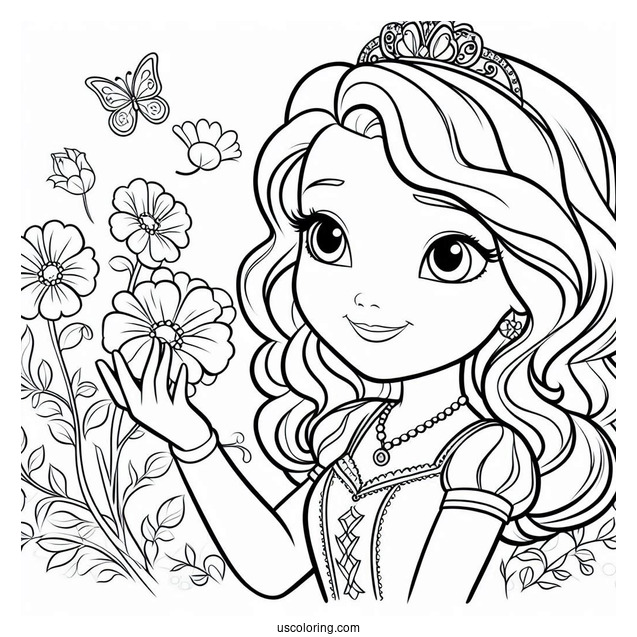 Sofia The First Coloring Page Of Having Fun With Gwen
