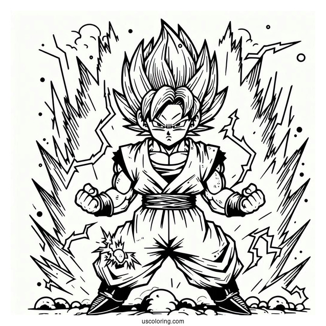 Super Saiyan Gogeta Coloring Sheet