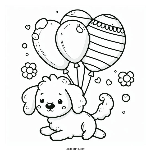Dog Shaped Balloon To Color
