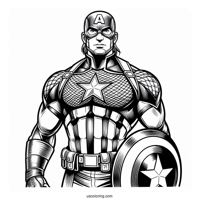 Captain America Coloring Page