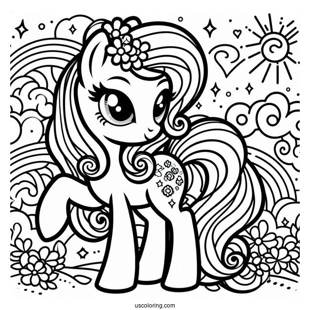 Retro My Little Pony Coloring In For Young Kids