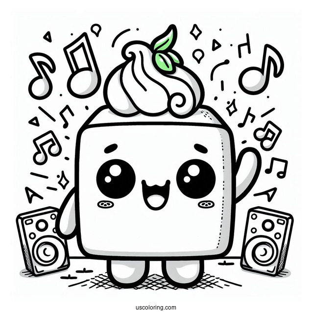Kawaii Wubbox Waving My Singing Monsters Coloring Page