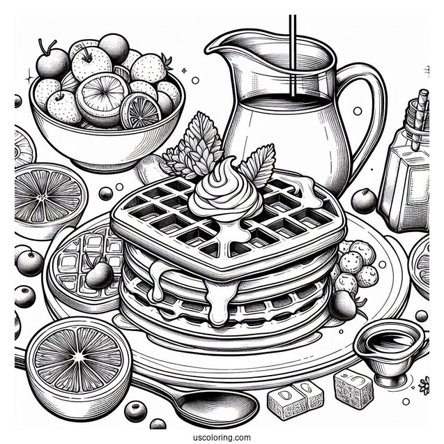 Waffles With Syrup To Color