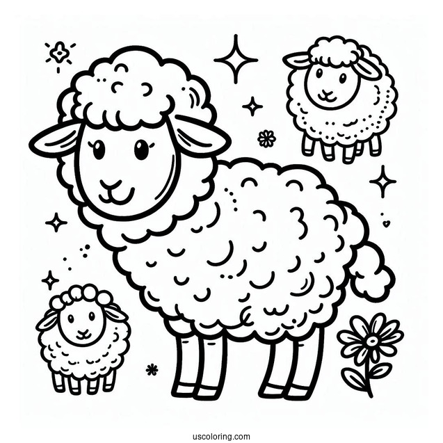Simple Outline Of Sheep To Color