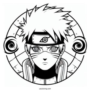 Kakashi Coloring Page Of Mangekyo Sharingan