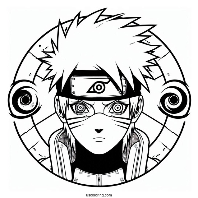 Kakashi Coloring Page Of Mangekyo Sharingan