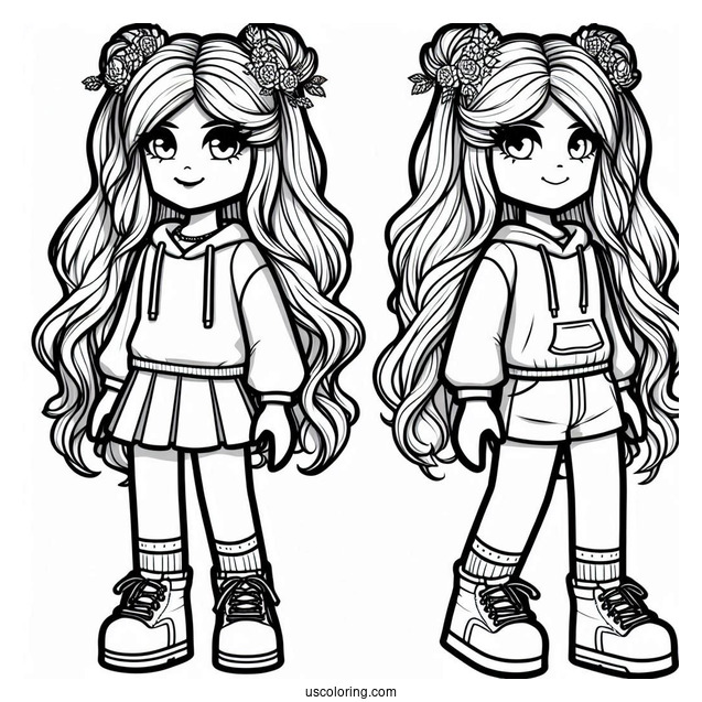 Girl Roblox Character Coloring Page