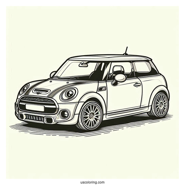 Mini Cooper Car Coloring Sheet