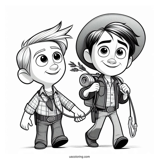 Pixar Coloring Page of Onward s Barley And Ian Lightfoot