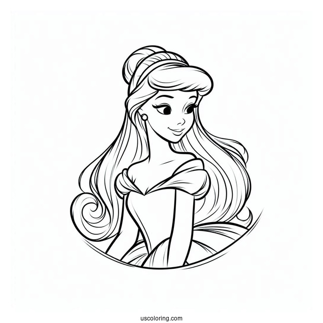 Simple Outline Of Cinderella To Color