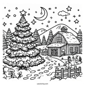 Christmas Tree Farm Coloring Sheet