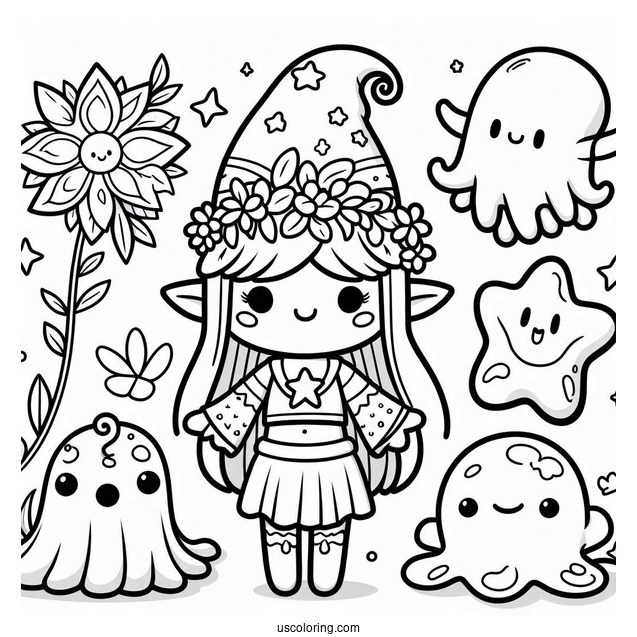 Full Page Sprunki Coloring Page Of Characters Poster