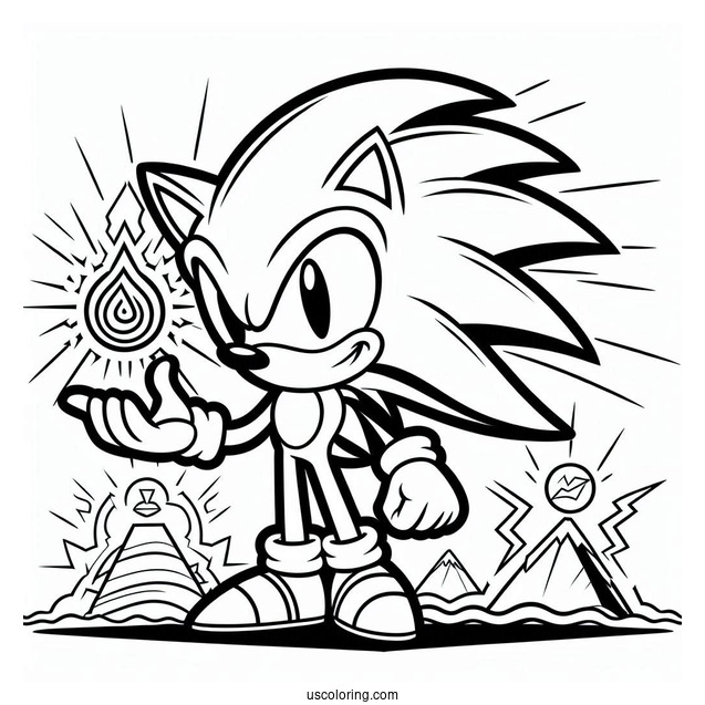 Super Sonic Coloring Page For Kids