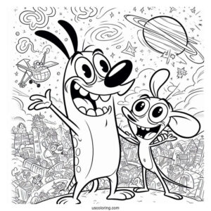 Nickelodeon Coloring Page Of Ren And Stimpy Show