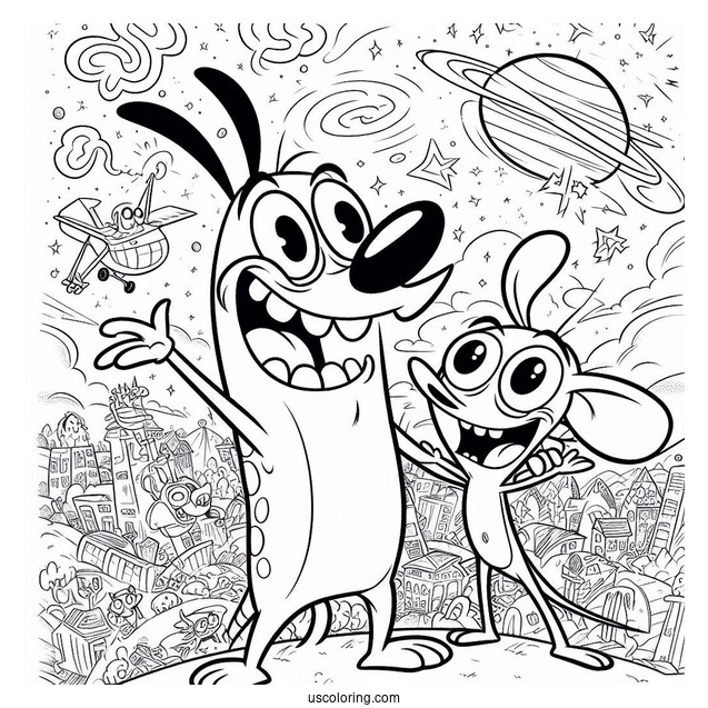 Nickelodeon Coloring Page Of Ren And Stimpy Show