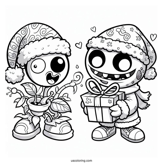 Plants Vs Zombies Christmas Coloring Page