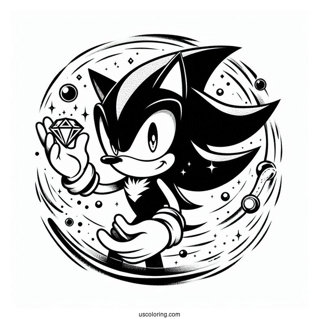 Shadow Coloring Page Tossing The Chaos Emerald